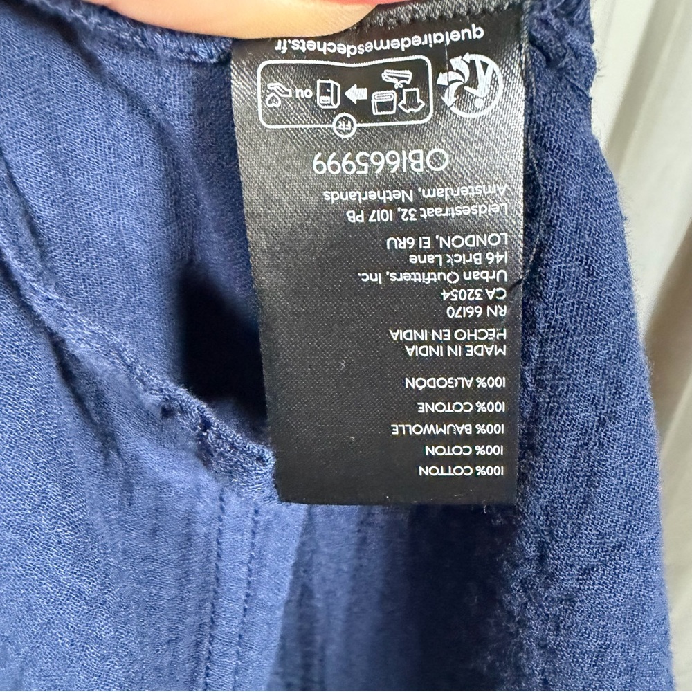 We The Free Lou Blazer Shirt Navy Blue Oversized Slouchy Cardigan Boho Cotton S - Picture 14 of 16